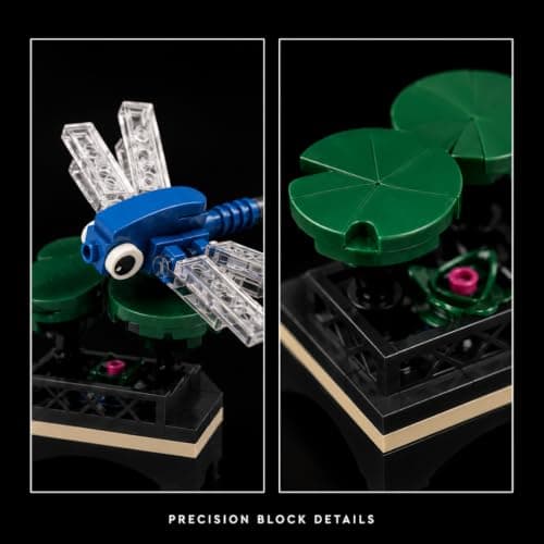 Flora Blocks Building Blocks Collection, Flower & Insect Building Set, Botanical Construction Toy, STEM Educational Gift, DIY Desk Decor for Kids and Adults Ages 6+ (Dragonfly & Lily Pad) 3