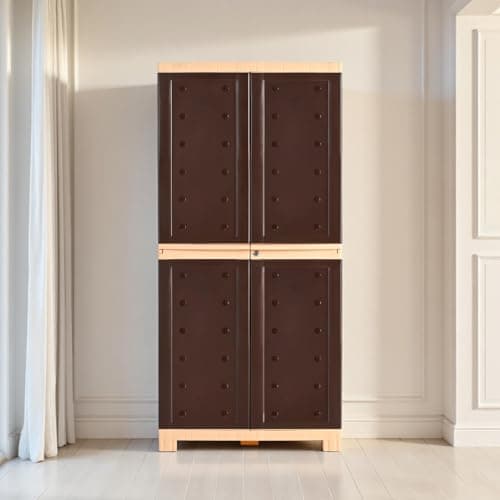 AVRO Star Plastic Cupboard for Storage Multipurpose for Adults & Kids with 2 Shelves, Plastic Storage Cupboard Cabinet for Clothes, Books, Crockery & Utensils, Ideal for Home, Living Room & Office