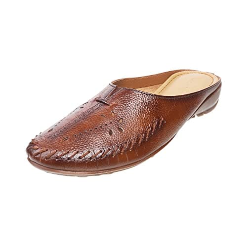 Mochi Womens Leather Tan Slip Ons (Size (5 UK (38 EU))
