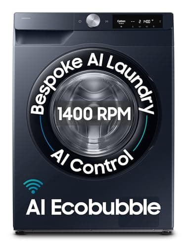 Samsung 12 kg, 5star, AI Control, AI Ecobubble, Super Speed, Wi-Fi, Hygiene Steam with Inbuilt Heater, Digital Inverter, Fully-Automatic Front Load Washing Machine (WW12DG6B24ASTL, Navy)