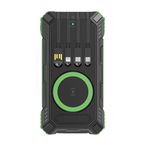 Yashidun® Outdoor Solar Power Bank with 4-Wire Output Wireless Charging Waterproof Shockproof Dustproof