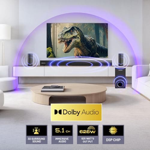 CrossBeats Blaze B1100 5.1 Dolby Home Theater Speaker 625W for TV [2026 Launch] Subwoofer Satellite Speakers, Soundbar for Smart TV |Bluetooth Sound bar Music System Home Theatre (Black) 2