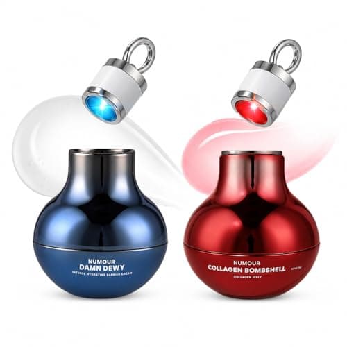 Numour Hydration & Collagen Bundle | India's 1st Smart Jars with Red & Blue LED Therapy | 7% Hyaluronic Acid, Sonic Massage, Korean Collagen | Deep Hydration, Firming & Anti-Aging | All skin types