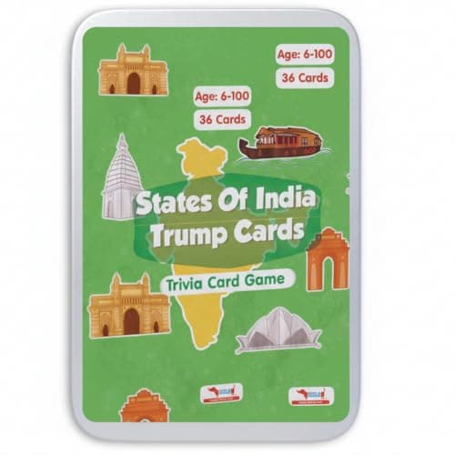 CocoMoco Kids States of India Trump Cards Game for Kids, Learning Game and Educational Toy, Birthday Return Gift for Kids Ages 6-7, 8-10, 11-12 Year Old Boys and Girls(Pack of 10) 6
