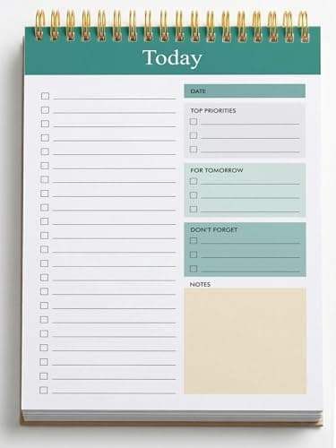 To Do List Notepad - Daily Planner Notepad Undated 54/108 Pages Sheets Tear Off, 6.5" x 9.5" Planning Pad Checklist Productivity Note Pad for Work and Personal Organized (Green)
