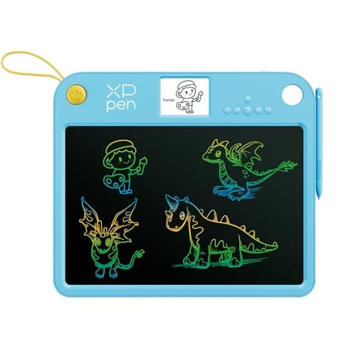 XPPen Doodle Learning Board | 13.3" LCD Writing Tablet for Kids with 250+ Step-by-Step Lessons & Voice Learning | Educational Drawing Pad (3+ Years) - Blue