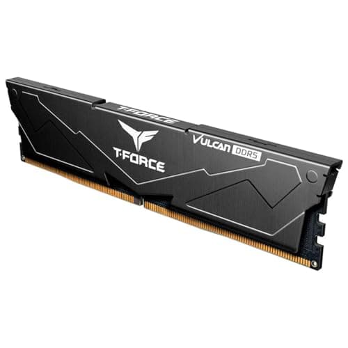 TeamGroup T-Force Vulcan 8GB 5200MHz (5200MT/s) CL40 Black DDR5 UDIMM Desktop Gaming Memory, Metal Heatsink, ECC, XMP 3.0/AMD Expo, Compatible with Intel/AMD CPU, High Performance, Low Latency RAM 2