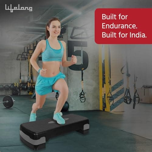 Lifelong Polypropylene Exercise Fitness Stepper for Exercise Aerobics Stepper | Max Weight 200kg (Black & Grey) 6