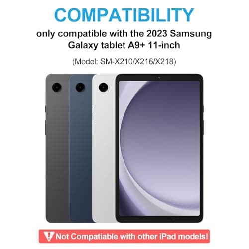 Keyboard Case for Samsung Galaxy Tab A9 Plus 11 inch 2023, Detachable Bluetooth Wireless Keyboard with 7-Color Backlit Trackpad for Galaxy Tab A9+ 11'', Flip Stand Case, Rechargeable, Gray 2