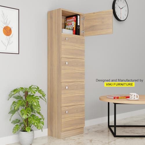 VIKI | Classic | Bookrack/Bookshelves, Studyroom, Home Office, Open Bookcase, 150cms(H)*40cms(W)*30cms(D), Brussel Walnut Color 5