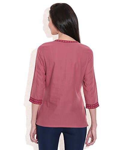 TRIBES INDIA Women's Cotton Regular Kurta (2TXWOMRJ0577_E_S_Pink_X-Large) 4