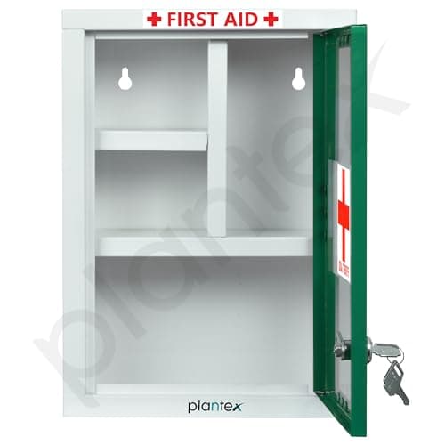 Plantex Metal Emergency First Aid Box for Home/Medical Kit Box for Medicine Storage with Multi Compartments for School, Office - Lockable (Green & White) Big Size, Wall Mount 4