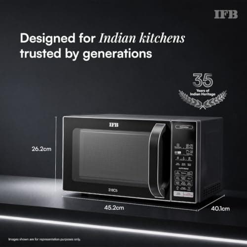 IFB 21L Air Fry Convection Microwave with 5 in 1 Versatility Bake, Grill, Roast, Reheat & Multi-Stage Cooking, Auto Cook Menus (21SC5, Silver, Weight Defrost, Steam Clean, 10 Power Levels) 2