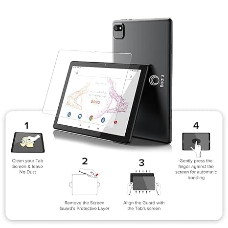 Baatu Enable Tab (10’1 Display) All-in-One Combo | Parental Control Tablet for Children | Space Grey Tablet with Dual Speakers, 4G Calling + Black Smart Flip Cover + Crystal Clear Display Guard 5