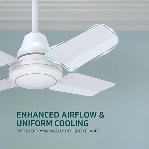 V Guard Windle Pro Ps High Speed Ceiling Fan For Home | 830 RPM Motor | BEE 1 Star Rating | Glossy Finish | 4 Blade Ceiling Fan | 60 cm Sweep | White 5