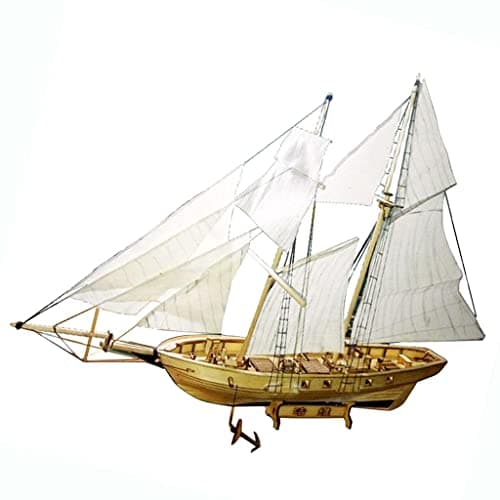 CLUB BOLLYWOOD LICHTS®1/130 Scale Wooden Sailboat Model Kit Harvey Ship Puzzle for Kids and Adults