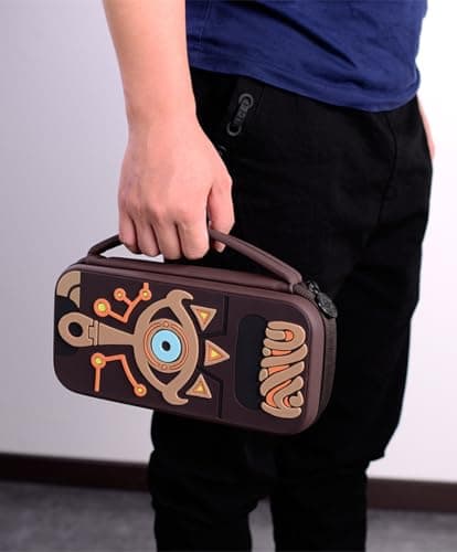 OIVO INDIA Hard Shell Travel Case Pouch Compatible with Nintendo Switch Console, Portable Carrying Case for Switch & Accessories Protective Box (Brown Zelda) 4