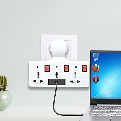 Digiway Multi Plug Point 3+3 Universal Socket Adaptor with Led Indicator & Individual Switches (Cordless) 4