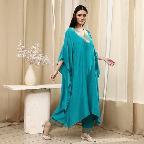 Biba Women Teal Blue Dyed Co-ord Set_38 4