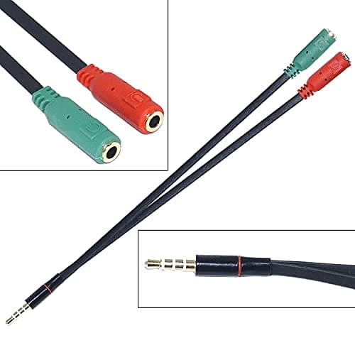 JGD PRODUCTS 1 Male to 2 Female 3.5mm Audio Jack to Headphone Microphone Splitter Converter Adaptor Cable(Specially Design for Mobile and Tablet Only) 5
