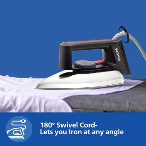 PHILIPS Dry Iron HD1134/28 (World no. 1 Ironing Brand) Powerful 750 Watts for Fast heat up, Temperature controlled thermostat for all fabrics 5