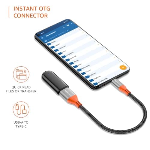 Amazon Basics USB Type C to USB 3.0 OTG Cable/Adapter/Connector, Fast Charging/Data Transfer, Speed Upto 4.8 GBPS, Compatible with MacBook Air/Pro, 11/12.9 iPad Pro, 10.9 iPad Air 4, Android Phones 4