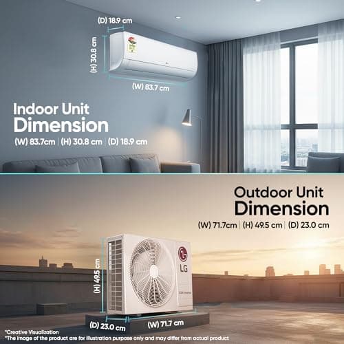 LG 1.5 Ton 3 Star, New star rated, Smart Inverter Split AC (Copper, AI Convertible 6-in-1, Faster Cooling & Energy Saving, Diet Mode+, HD Filter with Anti-Virus Protection,Him Clean, AS-Q18JNXE,White) 4