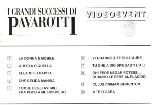 I Grandi Successi di Pavarotti Videoevent 2