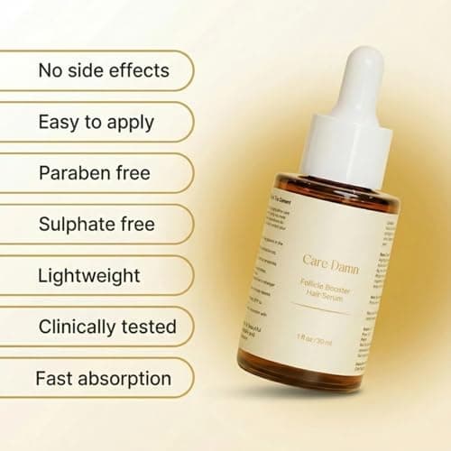 CARE DAMN Hair Regrowth Serum for Hair Fall Control | Redensyl, Procapil, Anagain, Baicapil & Rosemary Extract | Follicle Booster for Stronger Hair | Suitable for Men & Women (30 ml) (Pack of 1) 5