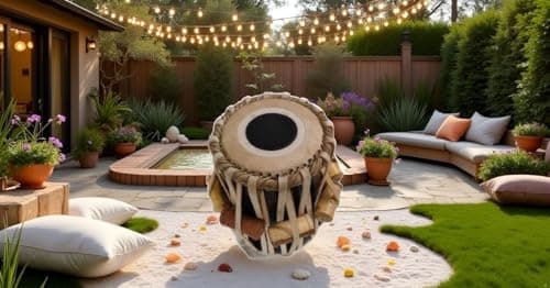 QUEENBRASS Hand-made Tuned Dayan Tabla with Cushions and Covers, Special Handmade Puddis (drum-heads) 4