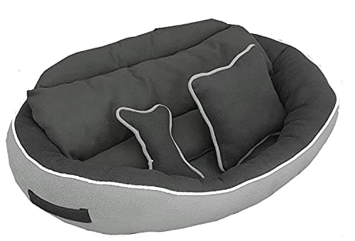 Royal Pets Cart Dog Bed & Cat Polyester Bed Grey & Black Color Anti-Skid Bottom & Machine Washable(Reversible)-Medium 2