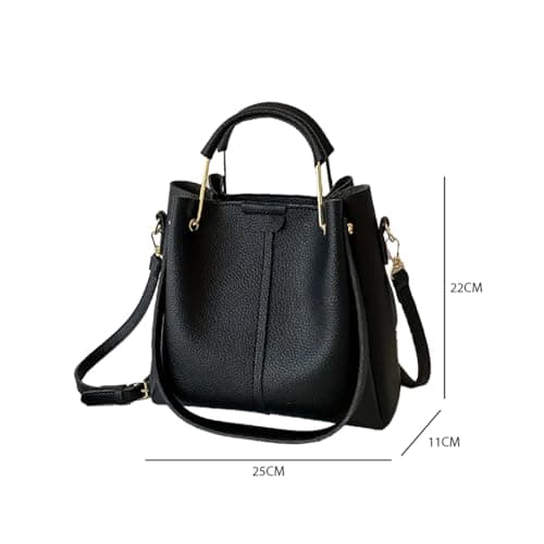 Trendy Hand Messenger Bag for Women and Girls - Stylish Pebble Grain Finish Messenger with Zipper Closure for Daily, Office & College Use (Black) 4