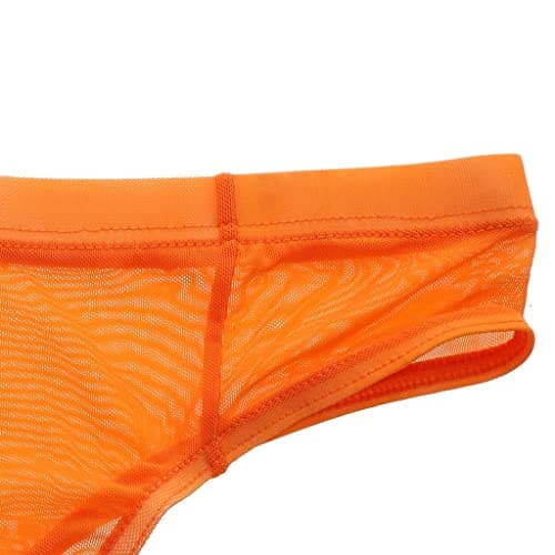 Meadawgs® Men's Nets Yarn Bulge Pouch Bikini Briefs Breathable T-Back S Orange|Clothing Shoes & Accessories | Mens Clothing | Underwear|1x Men's Bikini T-Back 2
