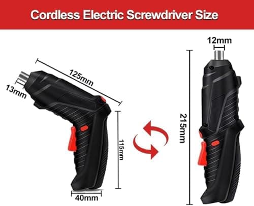 47 in 1 Cordless Electric Screwdriver Drill Set with Pivoting Handle, USB Rechargeable Mini Power Driver Kit, LED Light, Drill Bits & Socket Tools for Home DIY Repair 2