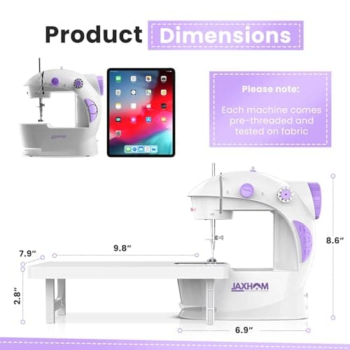 JAXHOM Advance Sewing Machine Electric With Table Set I Mini Silai Machine With Focus Light, Foot Pedal And Adapter I Stitching Machine For Home Tailoring 2