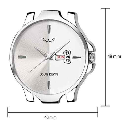 LOUIS DEVIN Leather Analog Men Watch (Silver Dial Brown Colored Strap), Brown Band 4