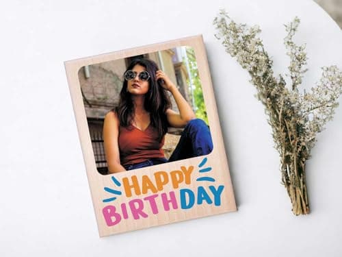 Incredible Gifts India Personalized Wooden Color Photo Frame For Birthday (5x4 Inches) | Custom Picture Frame Gift for Him, Her, Friends & Family 5
