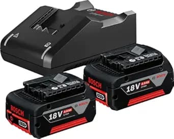 BOSCH 2 x GBA 18V 4.0Ah + GAL 18V-40 Professional Starter Set, Compact Battery & Fast Charger for All BOSCH 18V Tools, Lithium-Ion, Wall Mountable, 6 Months Warranty