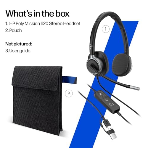 POLY HP Mission 420 Stereo USB Wired Headset Customer Special 1 WW 4