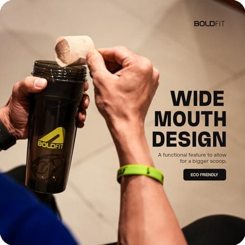 Boldfit Gym Shaker for Protein Shake Leakproof Shaker Bottles for Protein, Preworkout and Bcaa Shake, Protein Shaker Bottle for Gym Gym Bottle for Men and Women Black - 600 Ml 3
