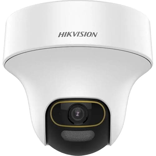 HIKVISION 2MP ColorVu Audio PT 360° Built-in Mic IR White Light with Solid Light Alarm Motion Detection 2MP HD Indoor CCTV Camera [DS-2CE70DF3T-PTS] for 2MP & Above DVR + BNC/DC, White