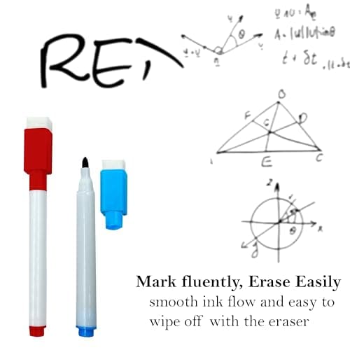 Eduway Dry Erase Whiteboard Marker Set of 5 With Eraser Cap |Refillable Black Color Marker Pens | Easily Erasable Ink | Perfect For Writing on White Board Premium Writing Supplies (Pack of 5) (Black) 3