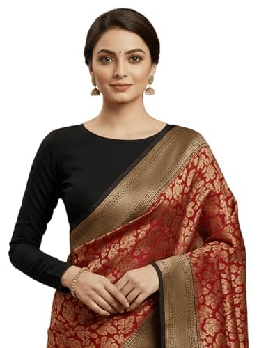 Women's Black Round Neck Full Sleeve Cotton Crop Top's|Choli Blouses for Women's|Readymade Blous and Croptop for Saree
