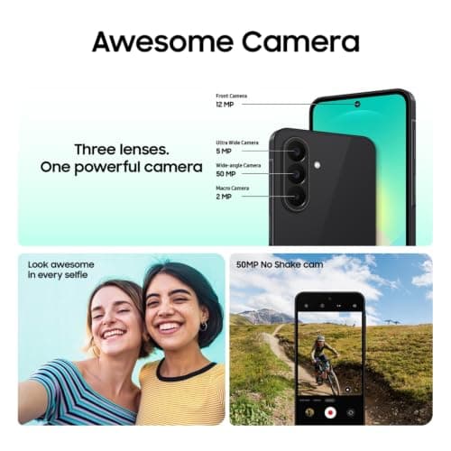 Samsung Galaxy A27 5G (Black, 6GB RAM, 128GB Storage) | 50MP No Shake Triple Camera | Snapdragon 4nm Processor | LPDDR5x | UFS 3.1 Storage | 6 Gen OS Upgrades | Super AMOLED Display 4