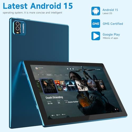 IWEGGO 15 Android Tablet, 10 18GB RAM + 128GB ROM/2TB Expandable Tablet, 2.0GHz Quad-Core Processor, 1280x800 HD Touchscreen, 5G WiFi6 BT5.0, 2-in-1 Tablets with (Navy Blue) 2