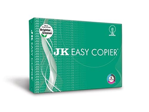 JK Easy Copier Paper | A4 Size | 70 GSM | 500 Sheets | White Paper, 1 Ream | For Laserjet & Inkjet Printer | Fast Drying | Both Side Print | Eco Friendly | ColorLok (Pack of 1) | One Ream