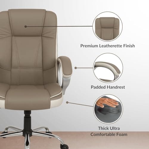 ACTIVA Ergonomic Office Chair | Leatherette Seating Chair with Adjustable Height | 3-Year Warranty | 360° Revovling Chair| Comfortable Padded Seating/Suitable for Office/Study (Venture, White & Grey) 4