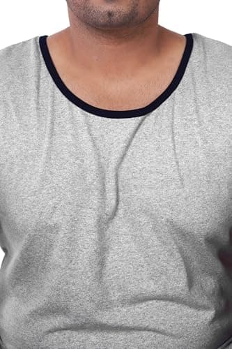 VAISHVIK Mens plussize Sleeveless Tshirt Sando Tank top 10xl 62 inches India Branded Grey Melange 4