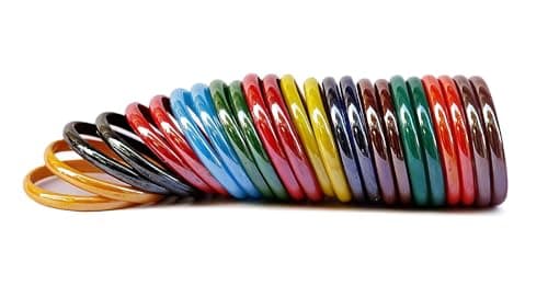 AABHAYA ARTS Glossy Indian Glass Bangles for Women 12 Multi Colours Pairs, (Pack Of 24 Bangles) (2-10 Extra Large)