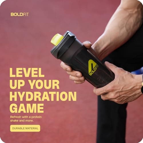Boldfit Gym Shaker for Protein Shake Leakproof Shaker Bottles for Protein, Preworkout and Bcaa Shake, Protein Shaker Bottle for Gym Gym Bottle for Men and Women Black - 600 Ml 2